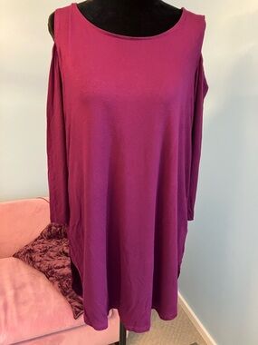 The Limited Plum Cold-Shoulder Swing Tunic